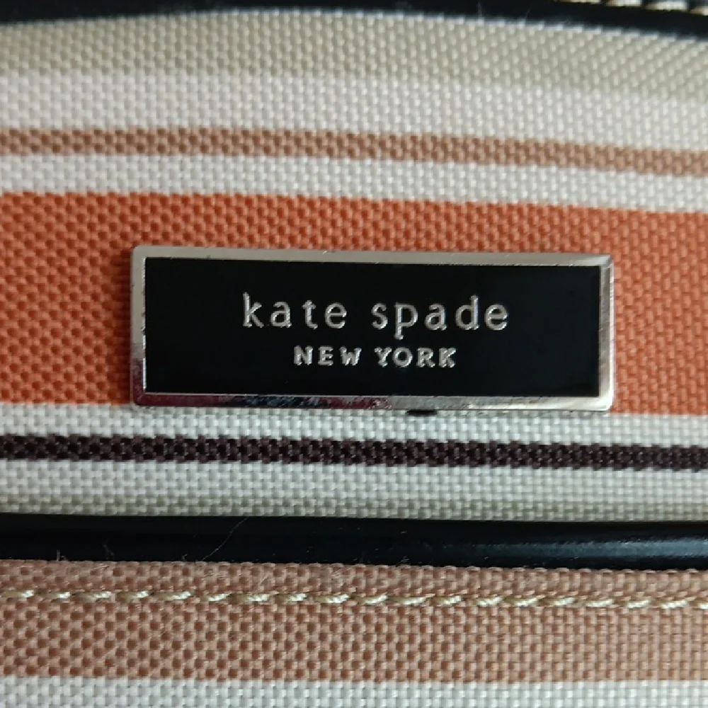 Kate Spade Multicolor Striped Tote with Black Accents EUC - Picture 2 of 12
